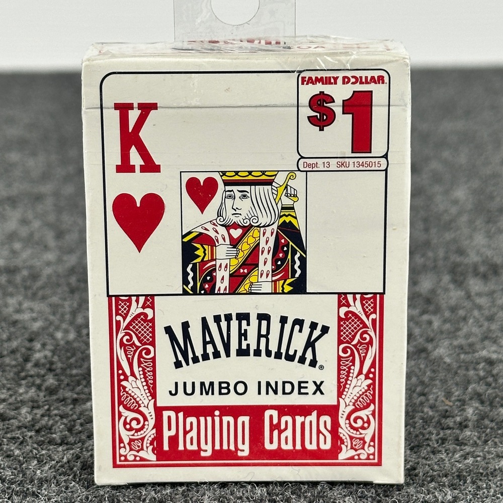 Maverick Jumbo Index Playing Cards‎ Hoyle Red Plastic Coated Model 101209 NEW